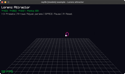 A Lorenz attractor tracing its two lobes in 3D