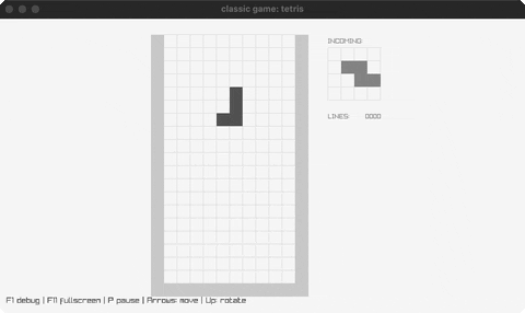 Tetris pieces stacking and clearing lines